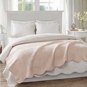 60"x72" Marino Quilted Throw Blanket with Scallop Edges Madison Park